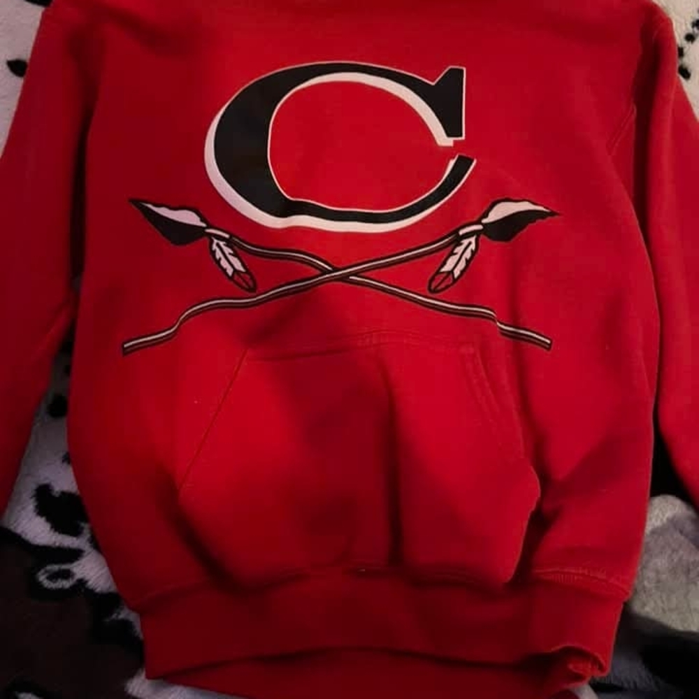 Red Sweater with Bold C Design